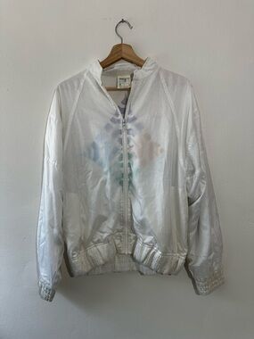 Vintage Prince White Bomber Jacket with Subtle Multicolor Print